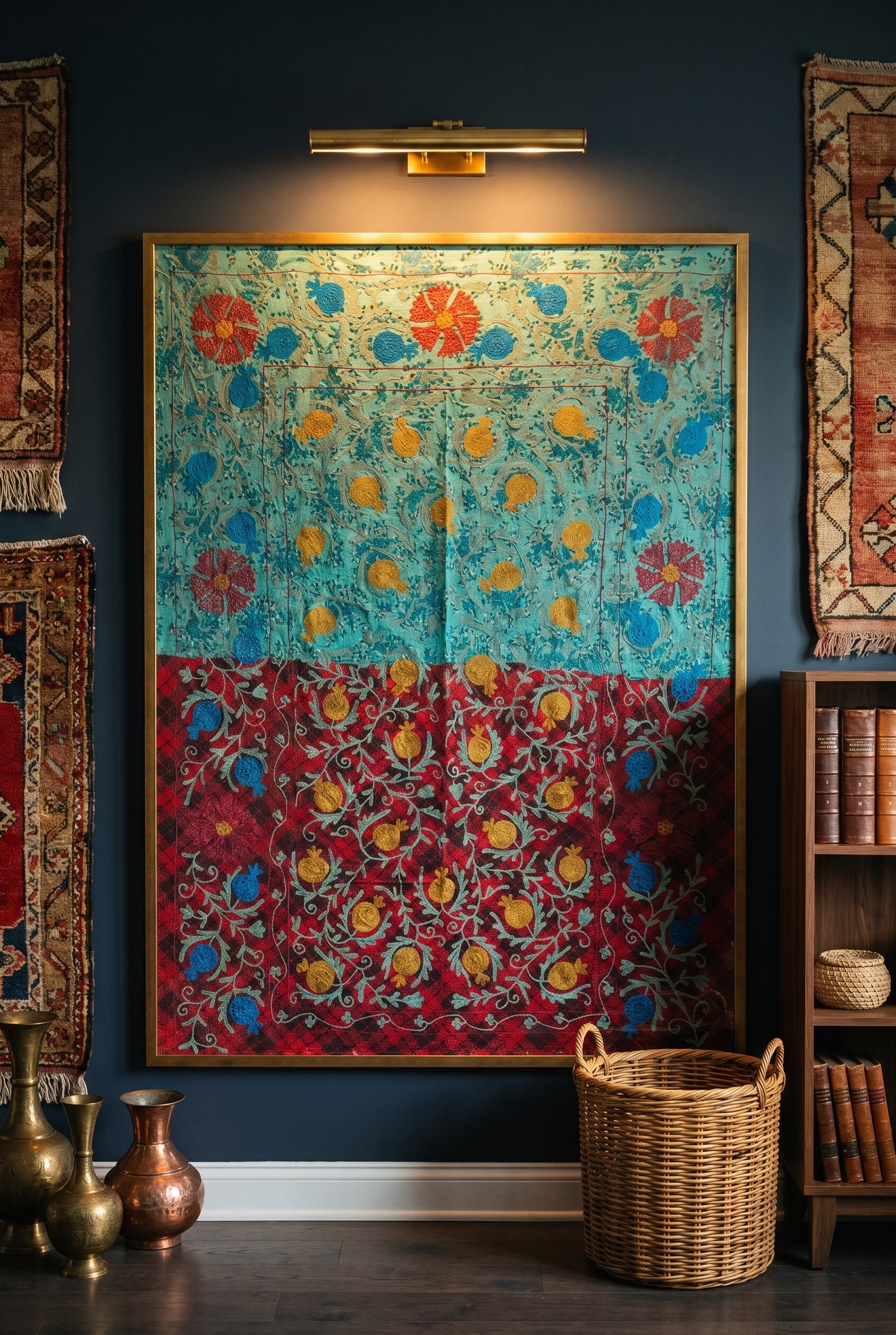 Dawn Hue Luxury Vintage Suzani Kantha Throw