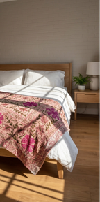 Whisper Mist Luxury Vintage Suzani Kantha Throw