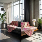 Whisper Mist Luxury Vintage Suzani Kantha Throw