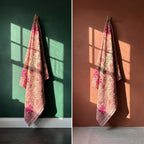 Whisper Mist Luxury Vintage Suzani Kantha Throw