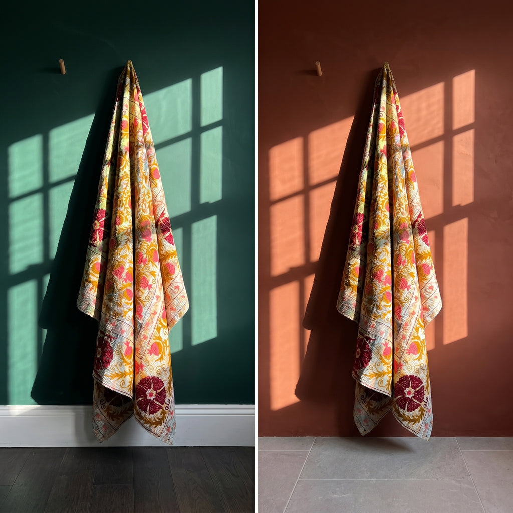 Amber Maple Luxury Vintage Suzani Kantha Throw