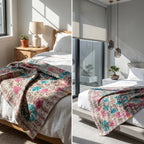 Or Bloom Luxury Vintage Suzani Kantha Throw