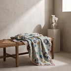 Jeté vintage de luxe Suzani Kantha Maple Whisper