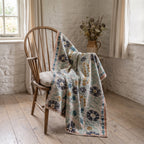 Jeté vintage de luxe Suzani Kantha Maple Whisper
