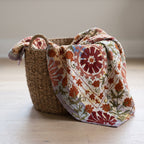 Jeté Suzani Kantha vintage de luxe réversible Quiet Passage
