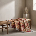 Jeté Suzani Kantha vintage de luxe réversible Quiet Passage