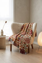 Jeté Suzani Kantha vintage de luxe réversible Quiet Passage