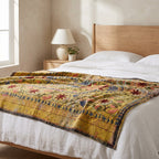 Plaid luxueux réversible Dawn Reverie style Suzani Kantha vintage