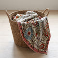Fern Story Reversible Luxury Vintage Suzani Kantha Throw