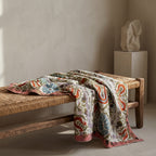 Fern Story Reversible Luxury Vintage Suzani Kantha Throw