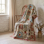 Fern Story Reversible Luxury Vintage Suzani Kantha Throw