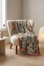 Fern Story Reversible Luxury Vintage Suzani Kantha Throw
