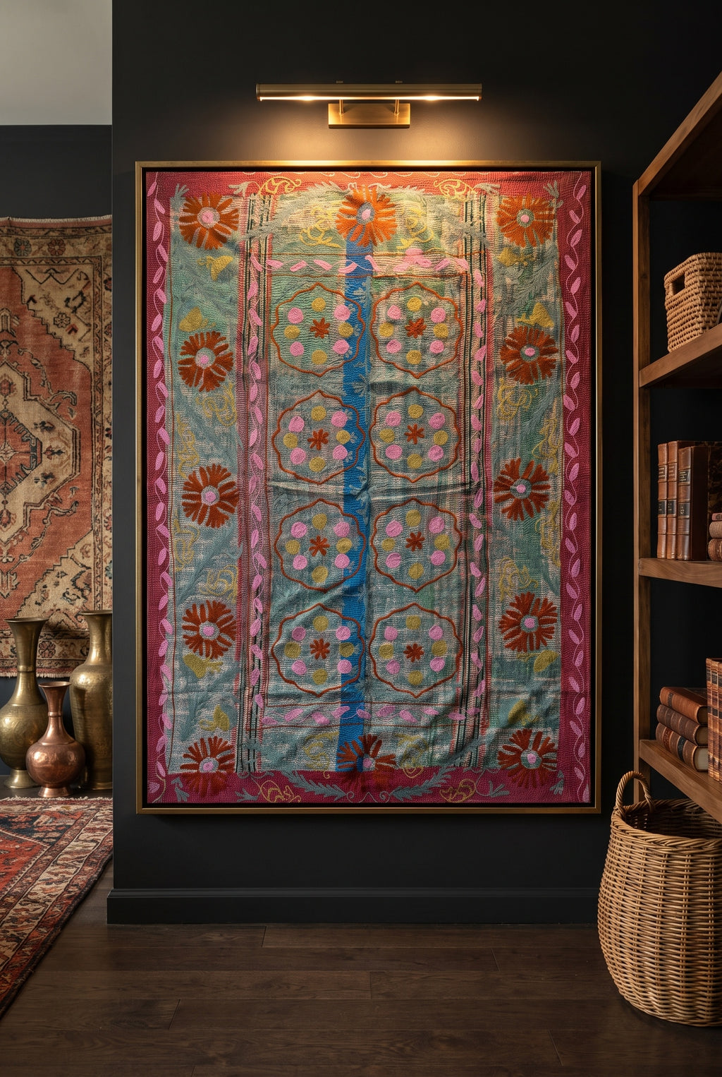 Maple Verse Reversible Luxury Vintage Suzani Kantha Throw