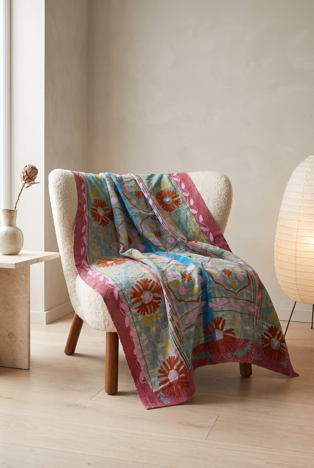 Maple Verse Reversible Luxury Vintage Suzani Kantha Throw