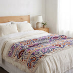 Dew Reverie Reversible Luxury Vintage Suzani Kantha Throw