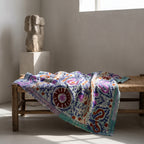Dew Reverie Reversible Luxury Vintage Suzani Kantha Throw
