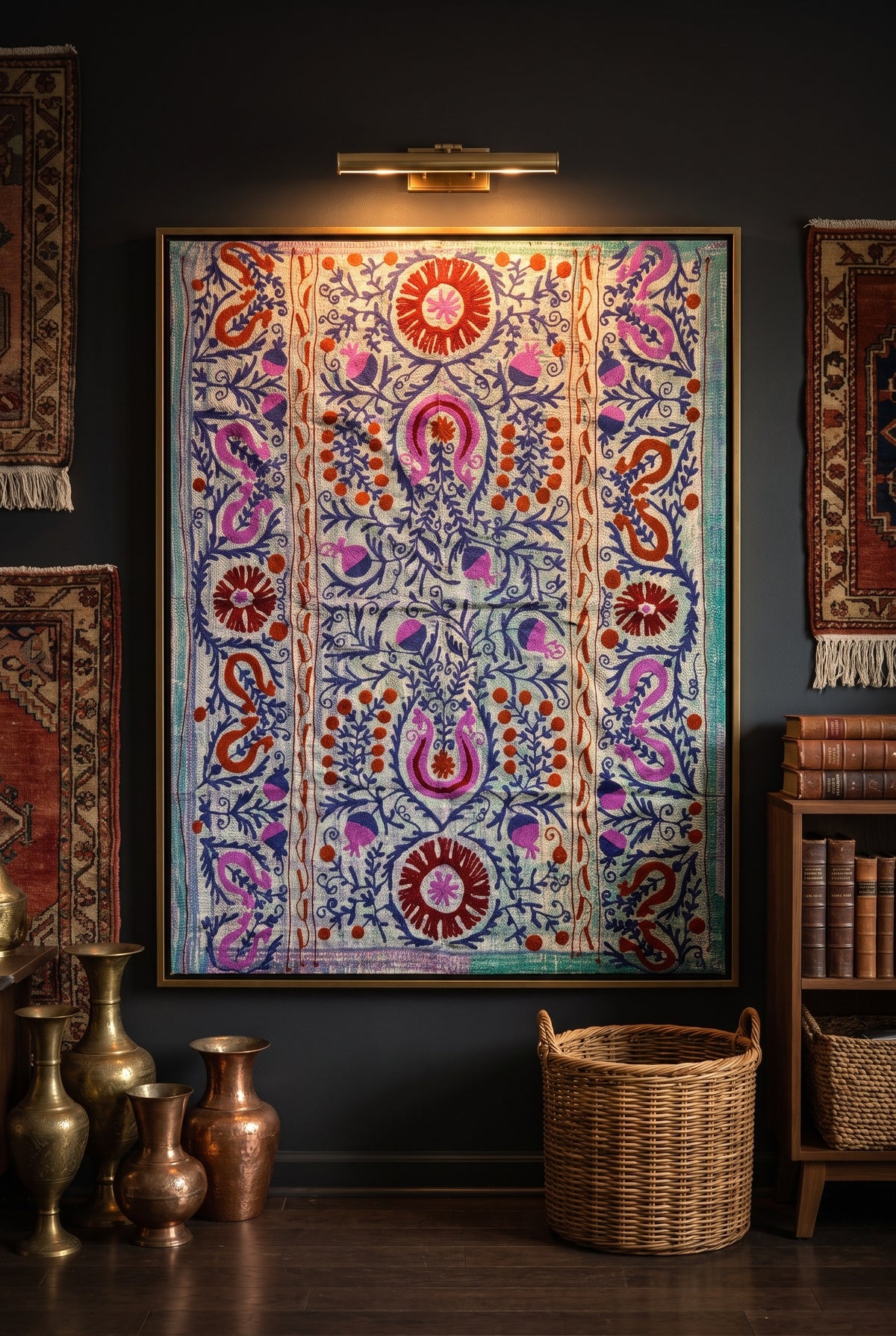 Dew Reverie Reversible Luxury Vintage Suzani Kantha Throw
