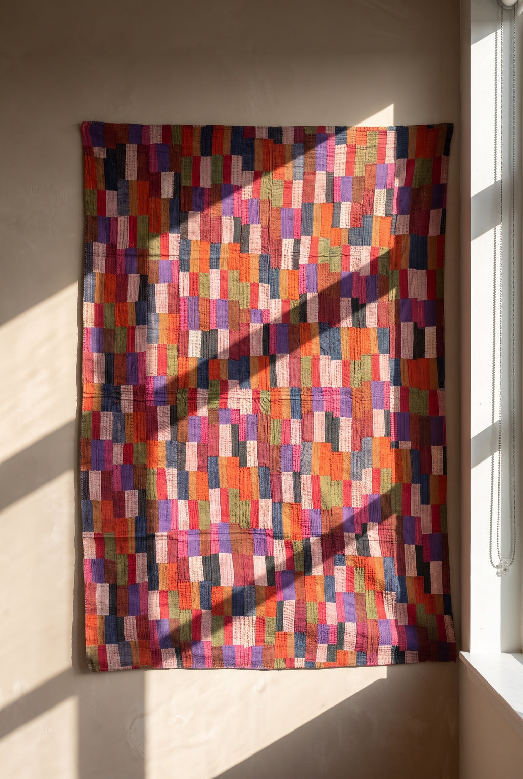 Maple Haven Kantha Patchwork Embroidered Pure Cotton Wall Tapestry