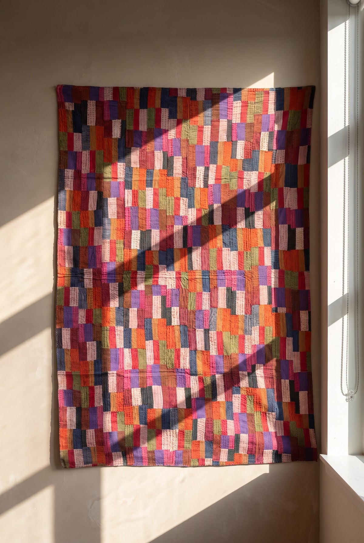 Maple Haven Kantha Patchwork Embroidered Pure Cotton Wall Tapestry
