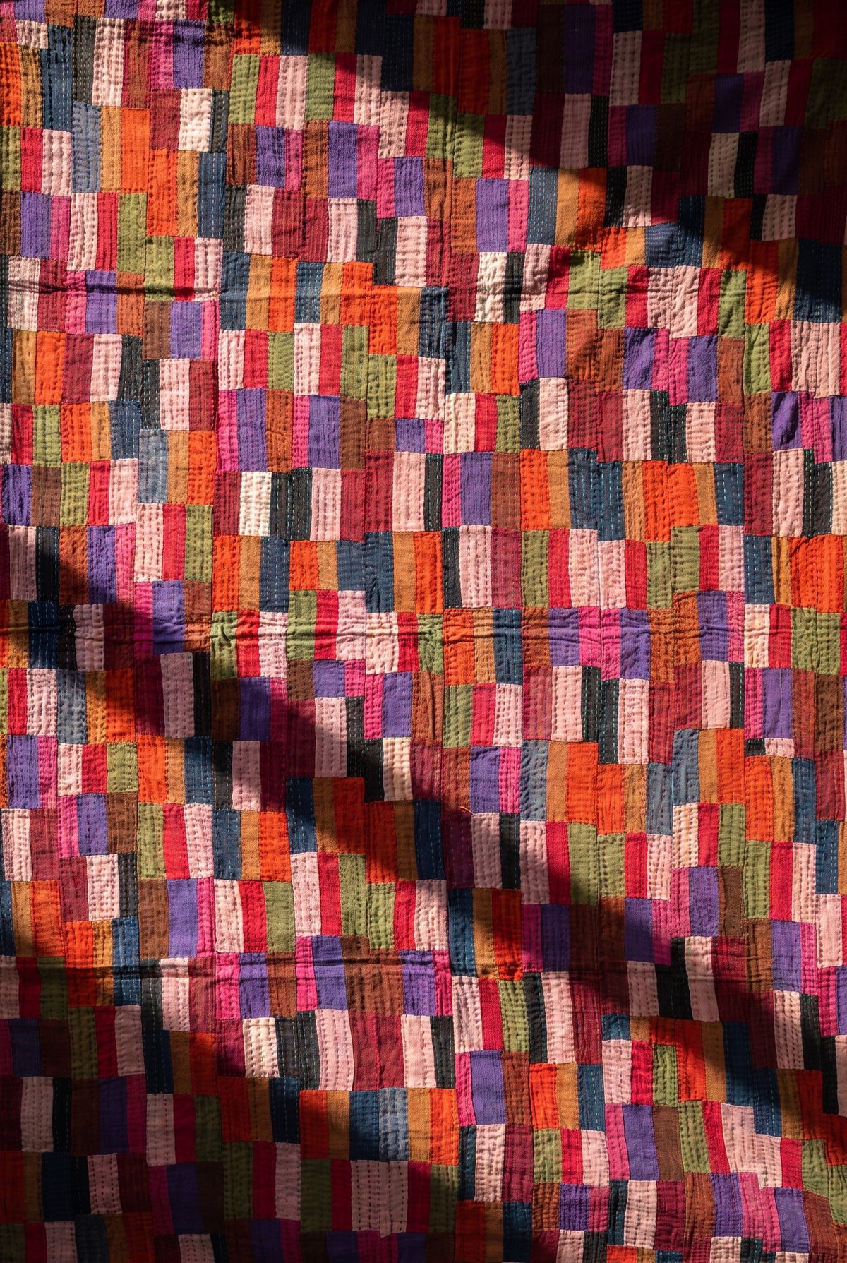 Maple Haven Kantha Patchwork Embroidered Pure Cotton Wall Tapestry