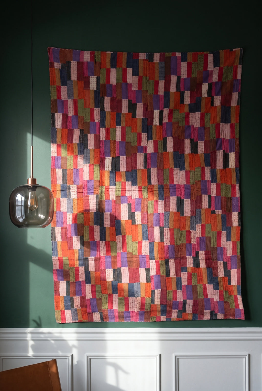 Maple Haven Kantha Patchwork Embroidered Pure Cotton Wall Tapestry