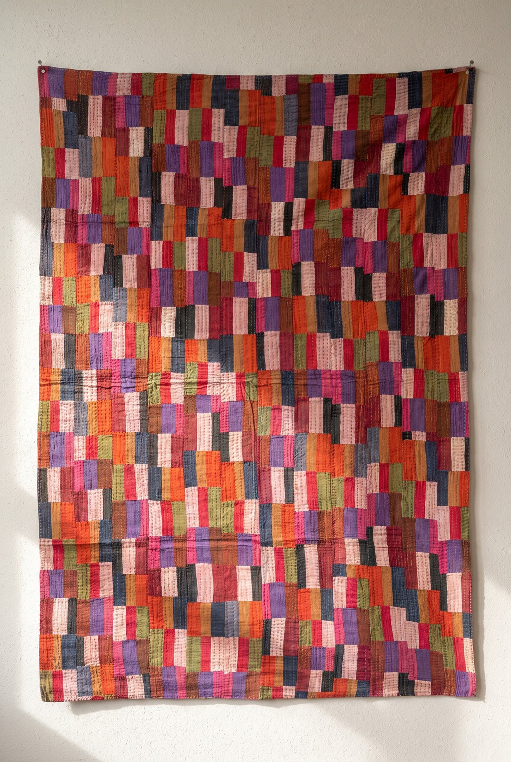 Maple Haven Kantha Patchwork Embroidered Pure Cotton Wall Tapestry