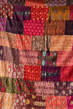 Fern Folklore Kantha Patchwork Embroidered Pure Cotton Wall Tapestry