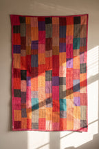 Bloom Reverie Kantha Patchwork Embroidered Pure Cotton Wall Tapestry