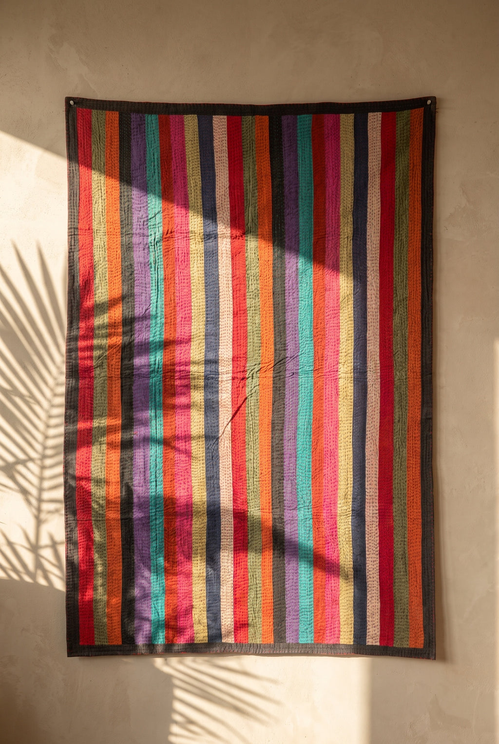 Mist Sonata Kantha Patchwork Embroidered Pure Cotton Wall Tapestry