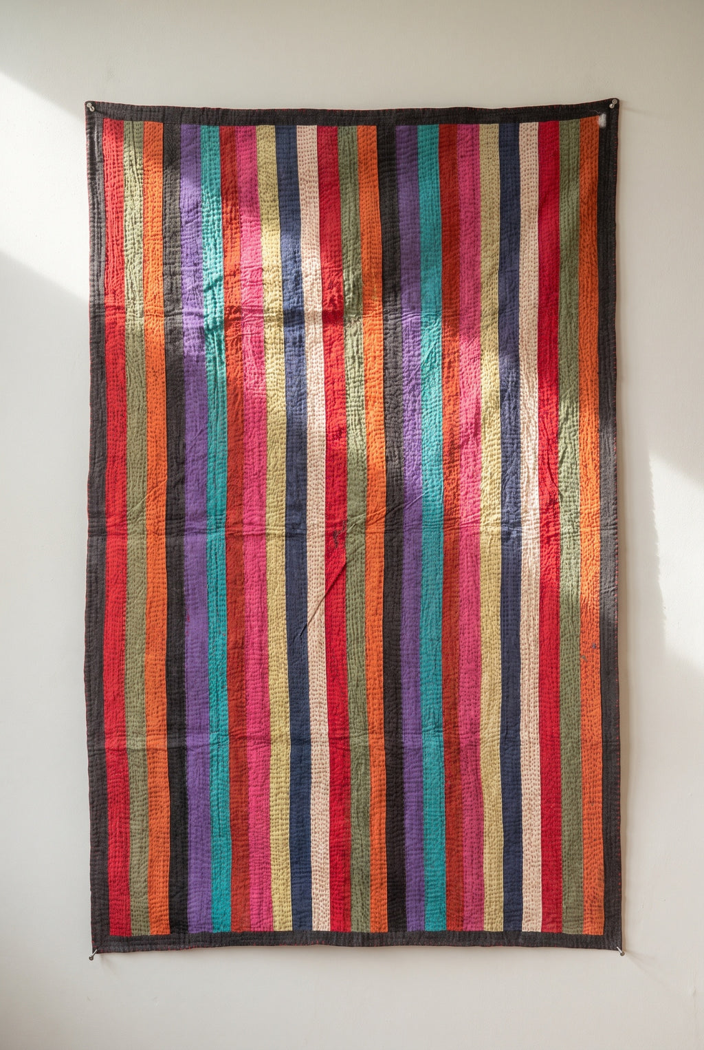 Mist Sonata Kantha Patchwork Embroidered Pure Cotton Wall Tapestry