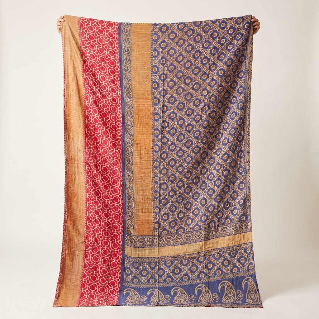 Reverse side 7 – Dream Mist Vintage Cotton Kantha Throw