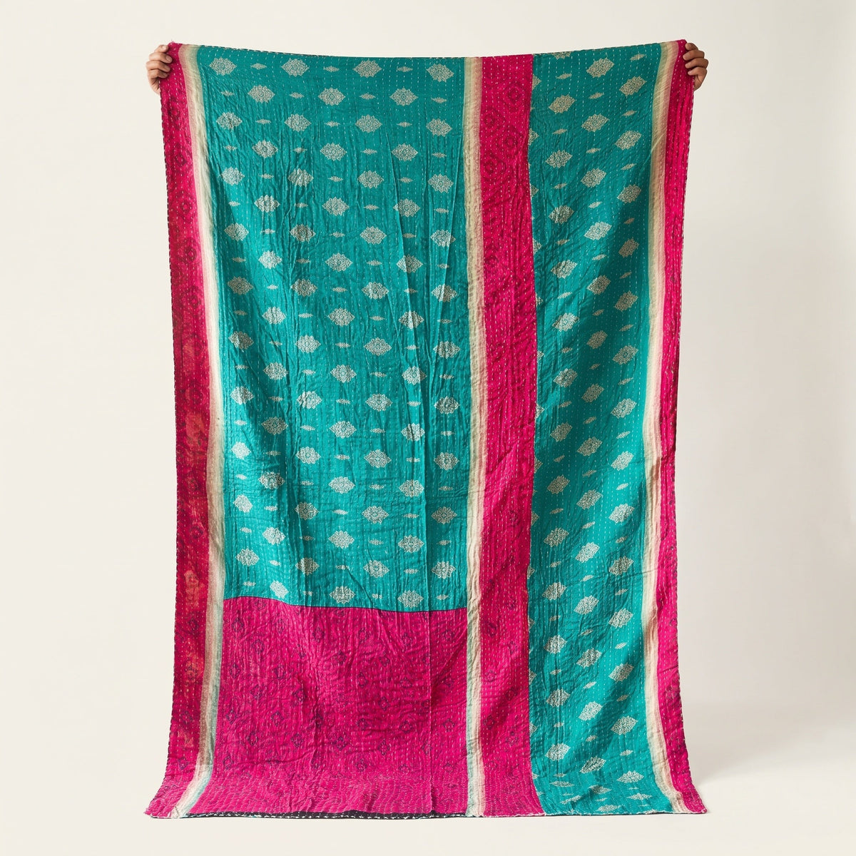 Reverse side 7 – Dawn Soft Vintage Cotton Kantha Throw