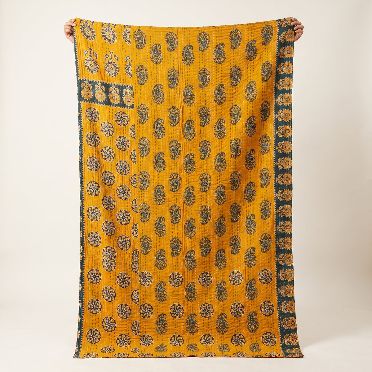 Heirloom Passage Vintage Cotton Kantha Throw