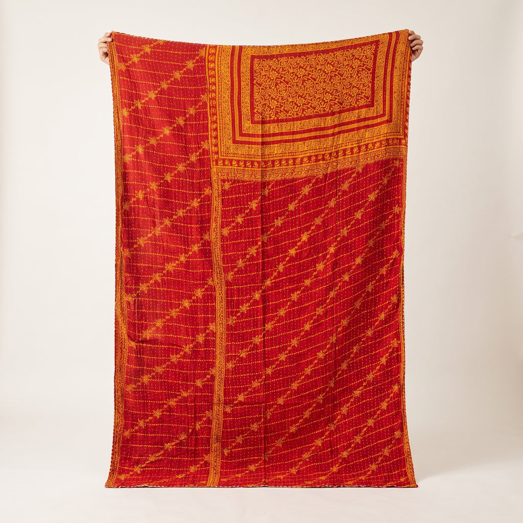 Caravan Story Vintage Cotton Kantha Throw
