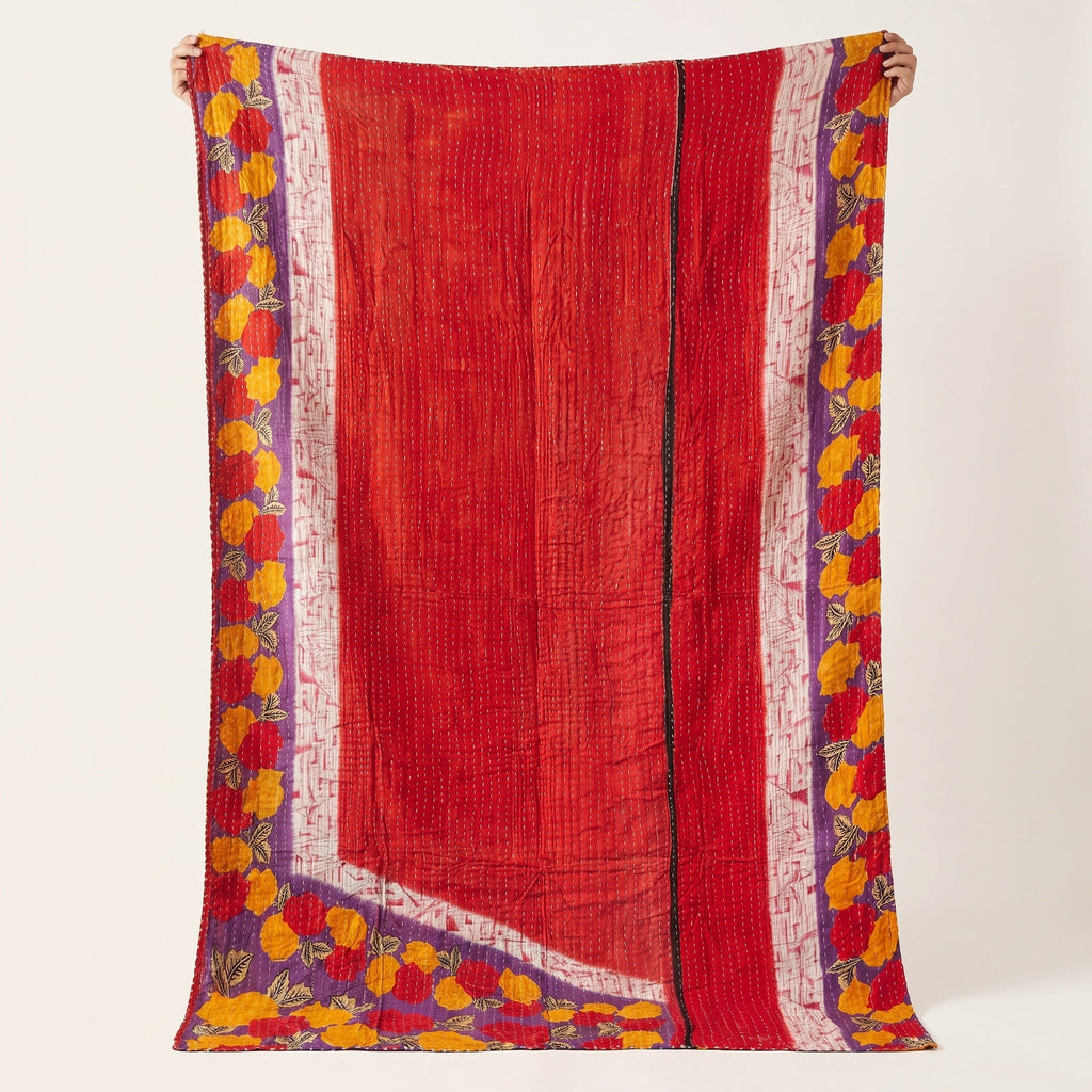 Reverse side 7 – Enchanted Indigo Vintage Cotton Kantha Throw