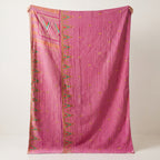 Reverse side 7 – Whispering Saffron Vintage Cotton Kantha Throw