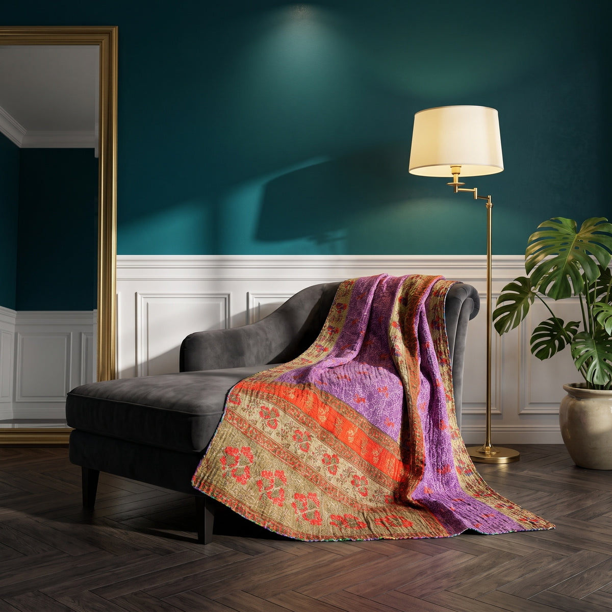 Loom Passage Vintage Cotton Kantha Throw
