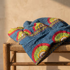 Reverse side 6 – Whisper Cobalt Vintage Cotton Kantha Throw
