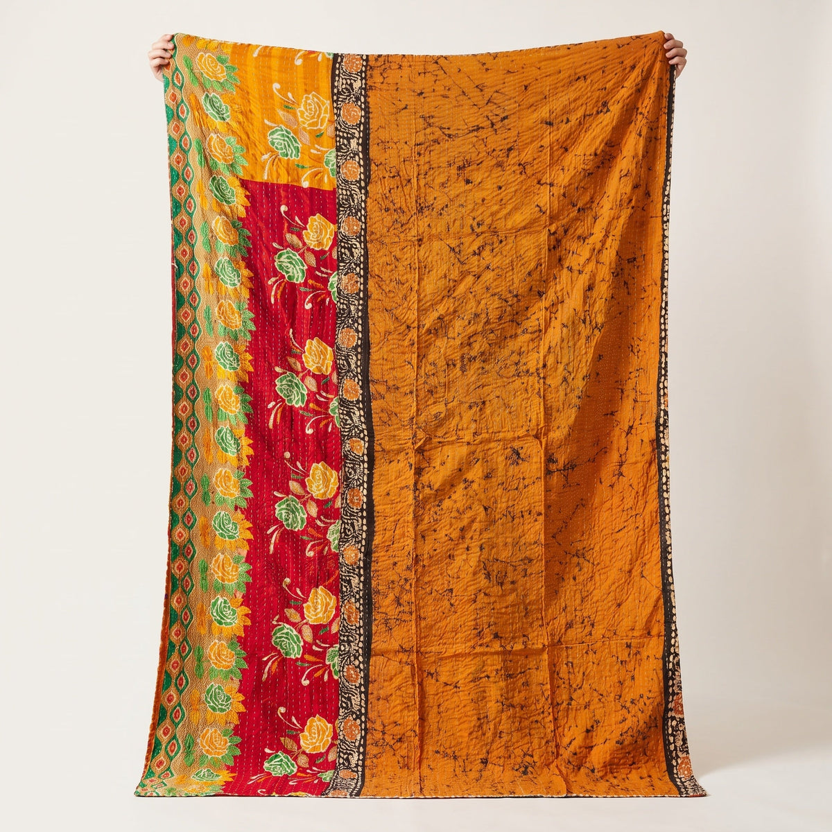 Reverse side 7 – Indigo Dream Vintage Cotton Kantha Throw