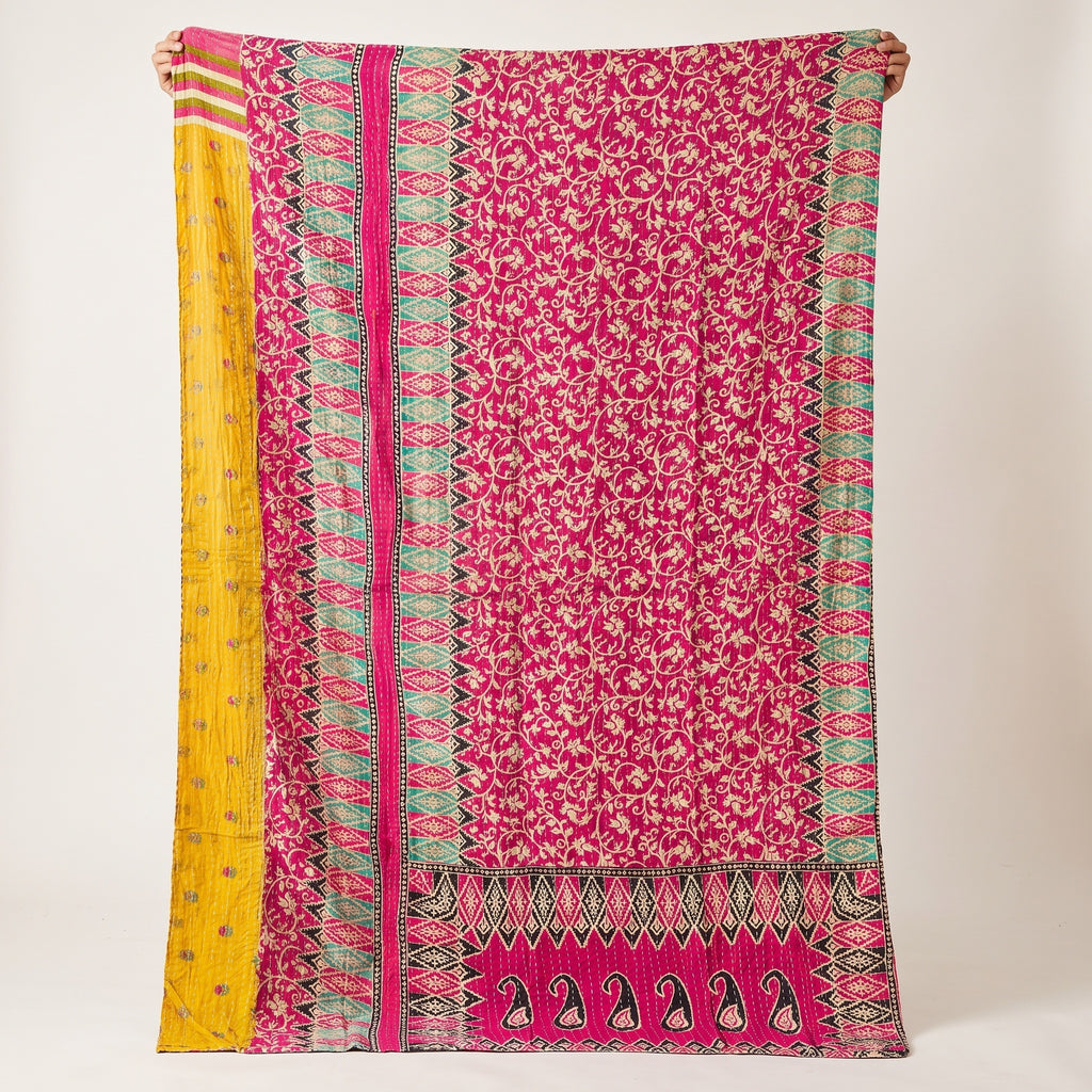 Heritage Journey Vintage Cotton Kantha Throw