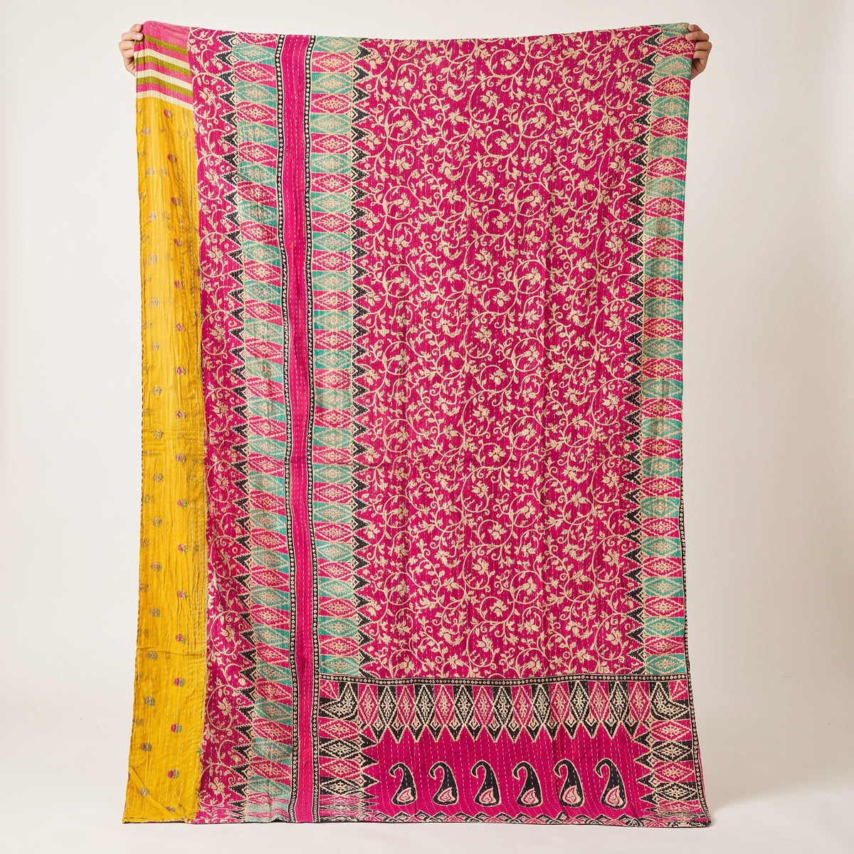 Heritage Journey Vintage Cotton Kantha Throw