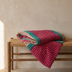 Plaid Kantha en coton vintage Caravan Meadow
