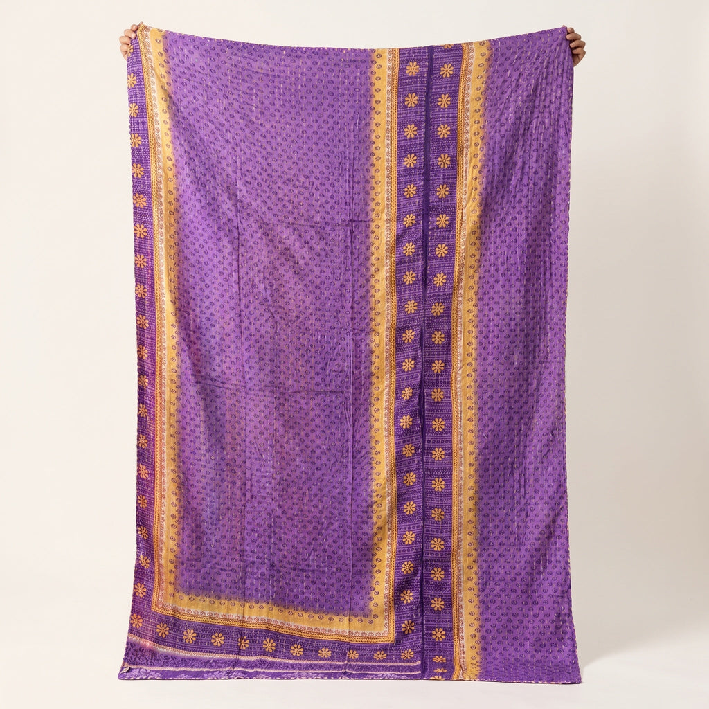 Reverse side 7 – Luminous Indigo Vintage Cotton Kantha Throw