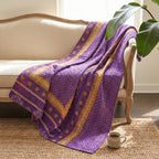 Reverse side 1 – Luminous Indigo Vintage Cotton Kantha Throw