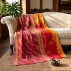 Reverse side 1 – Emerald Fern Vintage Cotton Kantha Throw