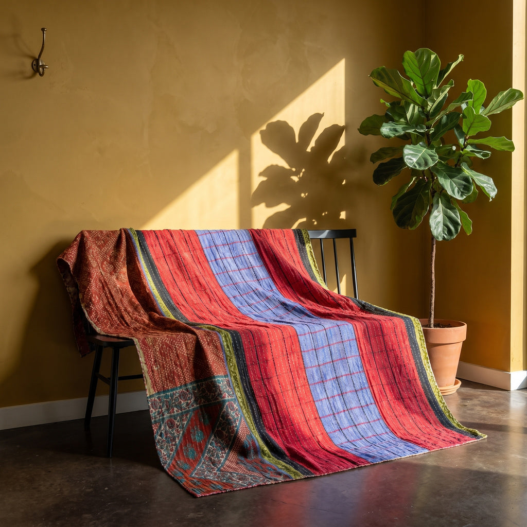 Nomad Story Vintage Cotton Kantha Throw