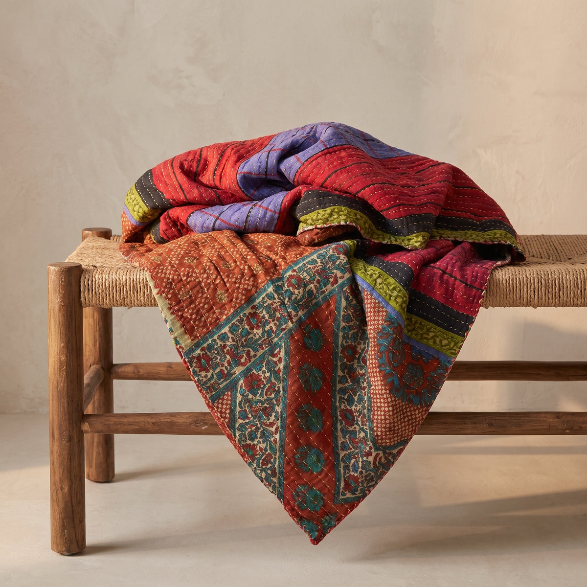 Nomad Story Vintage Cotton Kantha Throw