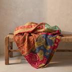 Reverse side 6 – Saffron Petal Vintage Cotton Kantha Throw