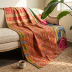 Reverse side 1 – Saffron Petal Vintage Cotton Kantha Throw