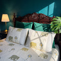 Dawn Indigo Hand Block Printed King Bedsheet Set